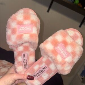 Juicy Couture Pink Fuzzy Slippers